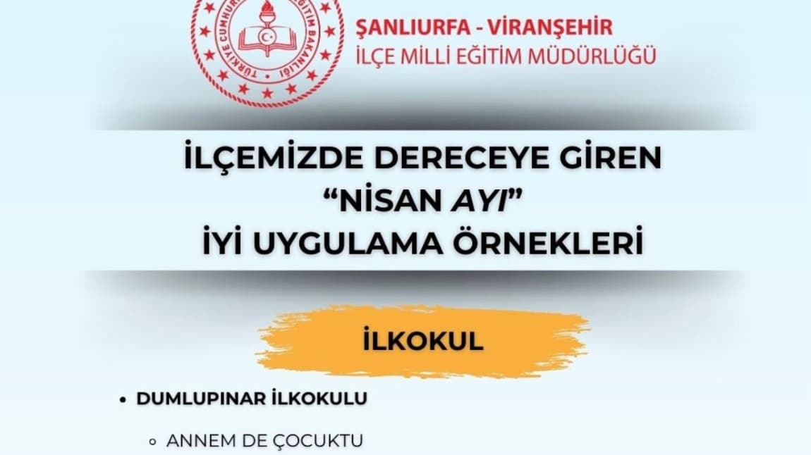 BİGEP KAPSAMINDA NİSAN AYI İYİ UYGULAMA ÖRNEĞİMİZ